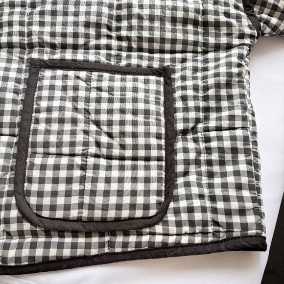 NWT FREE PEOPLE CHLOE BLACK WHITE GINGHAM OVERSIZED JACKET - Picture 7 of 12